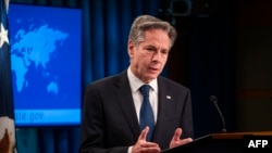 Menteri Luar Negeri AS Antony Blinken berbicara dalam konferensi pers akhir tahun di kantor Departemen Luar Negeri di Washington, DC, pada 20 Desember 2023. (Foto: AFP/Roberto Schmidt)