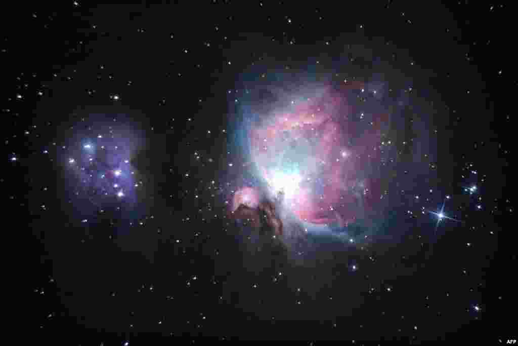 La nébuleuse d'Orion, vue de Bago en Birmanie, le 23 décembre 2017.