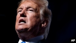 Le président américain Donald Trump à Kansas City, Mo, 24 juillet 2018.