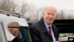 President Joe Biden arrives to board Air Force One, March 5, 2024, in Hagerstown, Md.