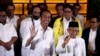 Presiden Joko Widodo bersama KH. Ma'ruf Amin bersama koalisi pendukungnya di Jakarta (17/4). 