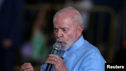 FILE - Brazilian President Luiz Inacio Lula da Silva speaks during an event in Guarulhos, Brazil, Oct. 6, 2024.