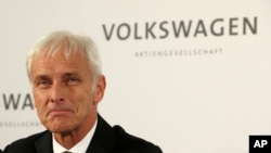 FILE - Volkswagen CEO Matthias Mueller is making his first U.S. visit since the emissions scandal erupted in September.