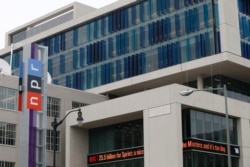 FILE - The headquarters for National Public Radio (NPR) in Washington.