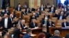Hungarian Prime Minister Viktor Orban votes the law granting the government special powers to combat the coronavirus disease (COVID-19) crisis at the Hungarian parliament in Budapest, Hungary, March 30, 2020.