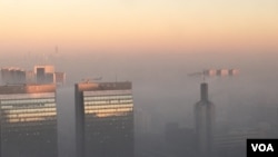 Heavy smog in Beijing, China on January 5, 2017