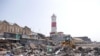Demolition of the James Town fishing community in Accra makes way for the construction of a new, Chinese-built fishing harbor, May 27, 2020. (Stacey Knott/VOA)