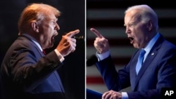 Mantan Presiden Donald Trump dan Presiden AS Joe Biden akan berebut suara secara ketat di negara bagian Pennsylvania dalam pilpres November 2024 mendatang (foto: dok). 