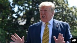 FILE - President Donald Trump speaks to reporters on the South Lawn of the White House in Washington, June 22, 2019.