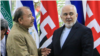 El presidente nicaraguense Daniel Ortega junto al canciller iraní, Mohammed Javad Zarif, quien visitó Nicaragua en julio pasado, Cortesía Diario La Prensa