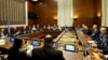 An overview of the room where Staffan de Mistura, the U.N. mediator for Syria, and the Syrian delegation, led by Syrian Ambassador to the U.N. Bashar Jaafari, opened the Syrian peace talks at the U.N. European headquarters in Geneva, Switzerland, Jan. 29,