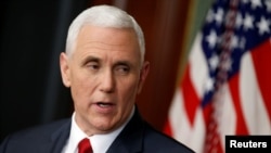 FILE - U.S. Vice President Mike Pence. He will visit Japan and Indonesia as part of an Asian tour next month, sources say. 