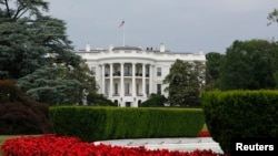 View of the White House and South Lawn fountain, Washington, May 28, 2013.