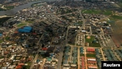FILE - An aerial view of the oil hub city Port Harcourt in Nigeria's Delta region. 