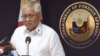Philippine Foreign Affairs Secretary Albert Del Rosario speaks during a media briefing at the foreign affairs headquarters in this picture provided by the Department of Foreign Affairs in Manila January 22, 2013. 