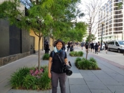 Warangkana Chomchuen is pictured during coverage of protests in Washington, D.C., after the death of George Floyd. (Warangkana Chomchuen)