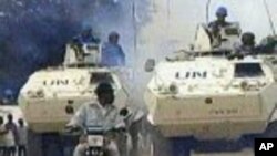 Des véhicules blindés de la mission de l'ONU en RDC