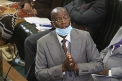 Zimbabwe Justice Minister Ziyambi Ziyambi – who is from the ruling ZANU-PF party – told reporters in Harare on May 4, 2021, that he was happy about the constitutional amendments.(VOA/Columbus Mavhunga)