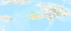Haiti earthquake location map, Aug. 14, 2021 (Credit: USGS)