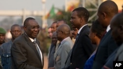Michel Djotodia en partance pour N'Djamena, le 7 janvier 2014