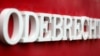 El logo corporativo del conglomerado de la construcción Odebrecht en su sede, en Sao Paulo, Brasil, el 3 de agosto de 2018.
