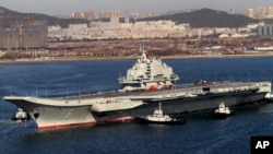 中国“辽宁号”航空母舰。（资料图片）