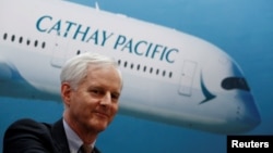 Cathay Pacific Group Chairman John Slosar attends a news conference on the carrier's annual results in Hong Kong, China, March 14, 2018. 