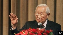 FILE - This April 27, 2010, photo shows Morris Chang, founder of Taiwan Semiconductor Manufacturing Co., the world's largest contract chipmaker, in Taipei, Taiwan. 
