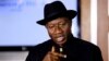 FILE - Nigerian President Goodluck Jonathan speaks to the media on the situation in Chibok.