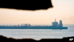 Super tanker Grace 1 di lepas pantai Gibraltar, wilayah Inggris, 16 Agustus 2019. 