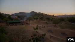 Mother of Mercy Hospital, Gidel has become an unofficial IDP camp. With no cars, many travel weeks to reach the hospital, but do not want to leave its safety. (Adam Bailes/VOA News)