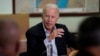 El presidente Joe Biden el martes 7 de agosto de 2021, en reunión con autoridades de Nueva Jersey para evaluar los daños dejados por las inundaciones provocadas por el huracán Ida.