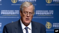David Koch, lors d'une conférence, le 30 août 2013.