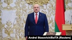 Alexander Lukashenko seusai pengambilan sumpah sebagai Presiden di Minsk, Belarus, 23 September 2020. (Foto: dok).