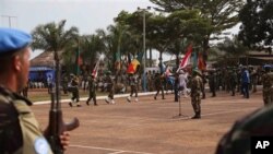Des soldats onusiens, Bangui, 15 septembre 2014