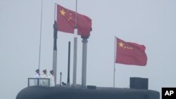 중국이 2019년 4월 23일 해군 창설 70주년을 맞아 공개한 원자력 추진 잠수함 '창정 10호' 모습